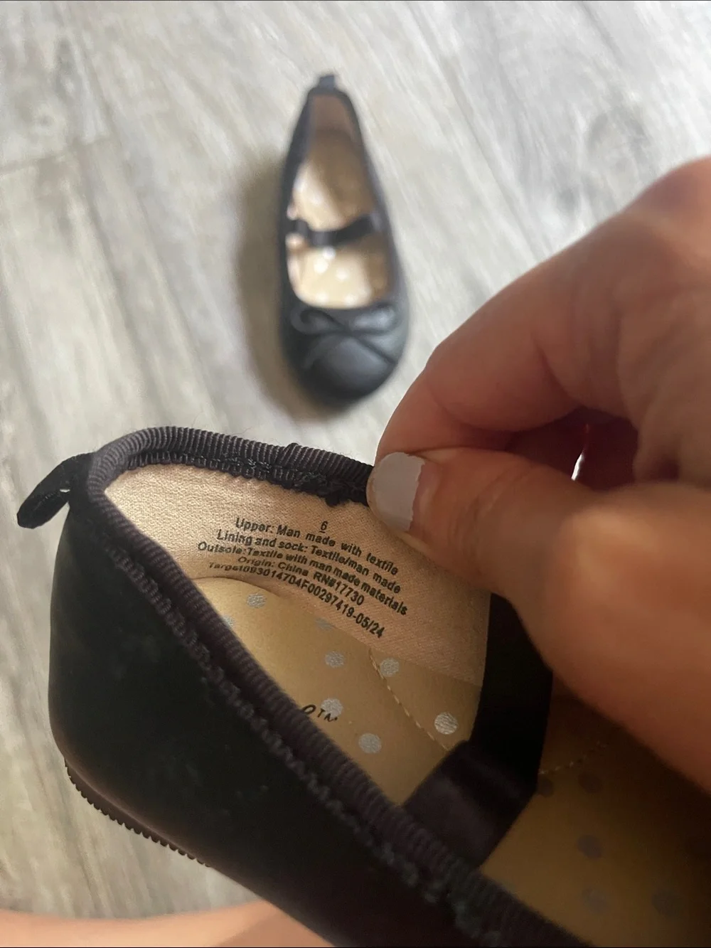 Cat & Jack Black Girls' Mary Jane Ballet Flats with Bow size 6 toddler